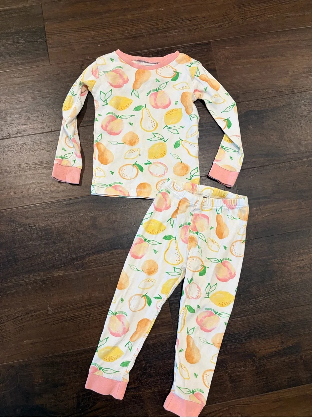 Burt’s Bees Baby Pajama Set Size 2T Fruit Print Organic Cotton